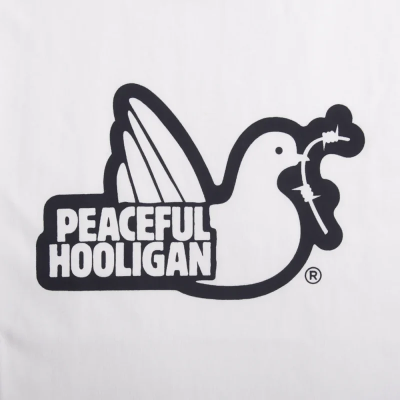 Peaceful Hooligan Outline majica bela