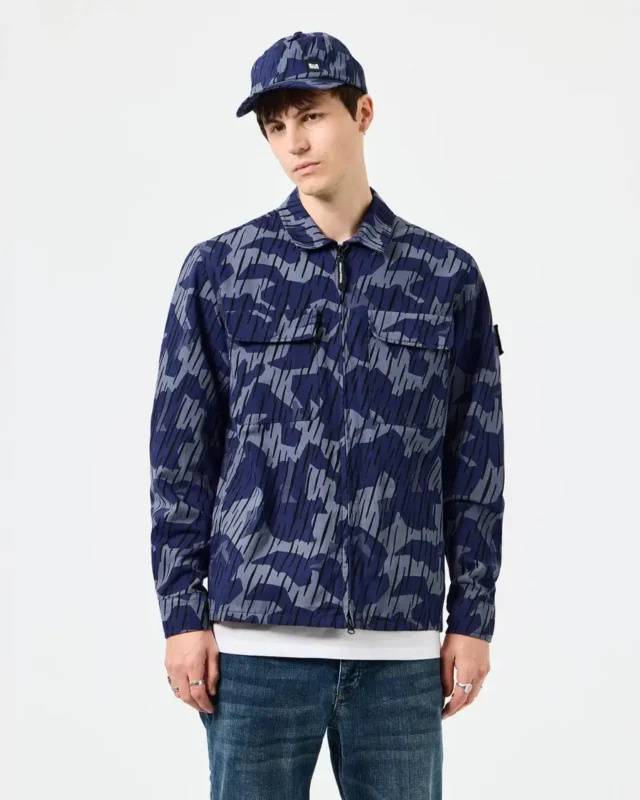Weekend Offender Waya Camo overshirt jakna teget