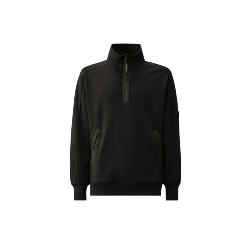 CP Company Raised 1/4 zip lens duks crni