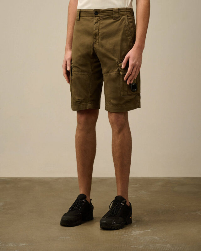 CP Company Sateen lens bermude maslinasto zelene