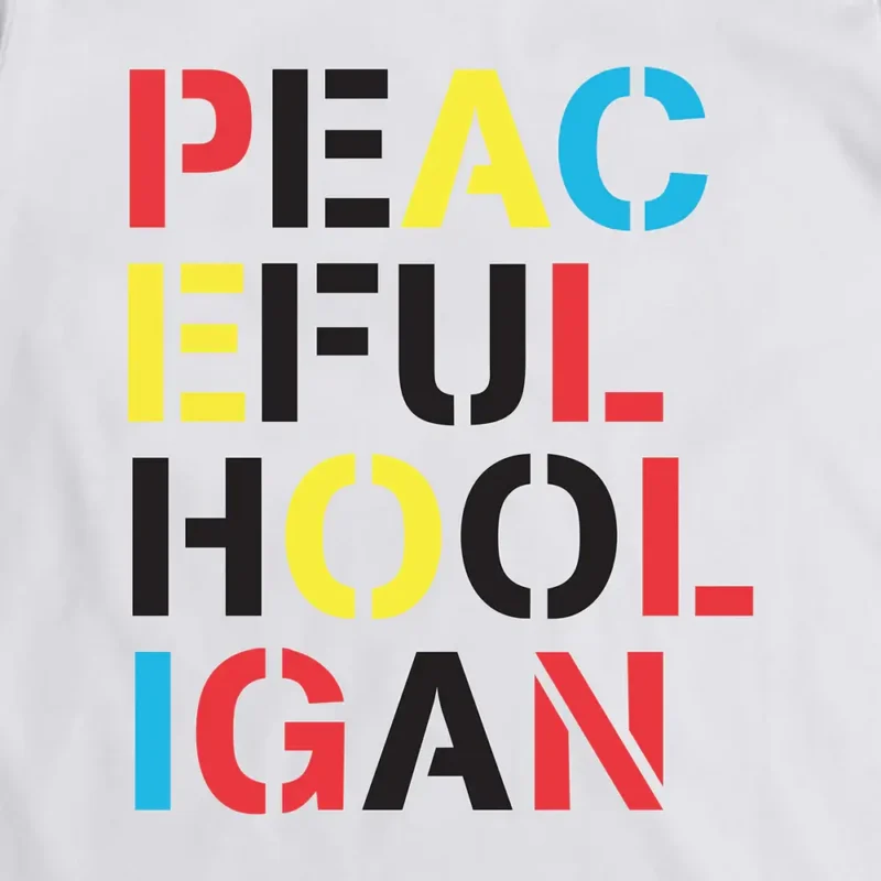 Peaceful Hooligan Stencil majica bela