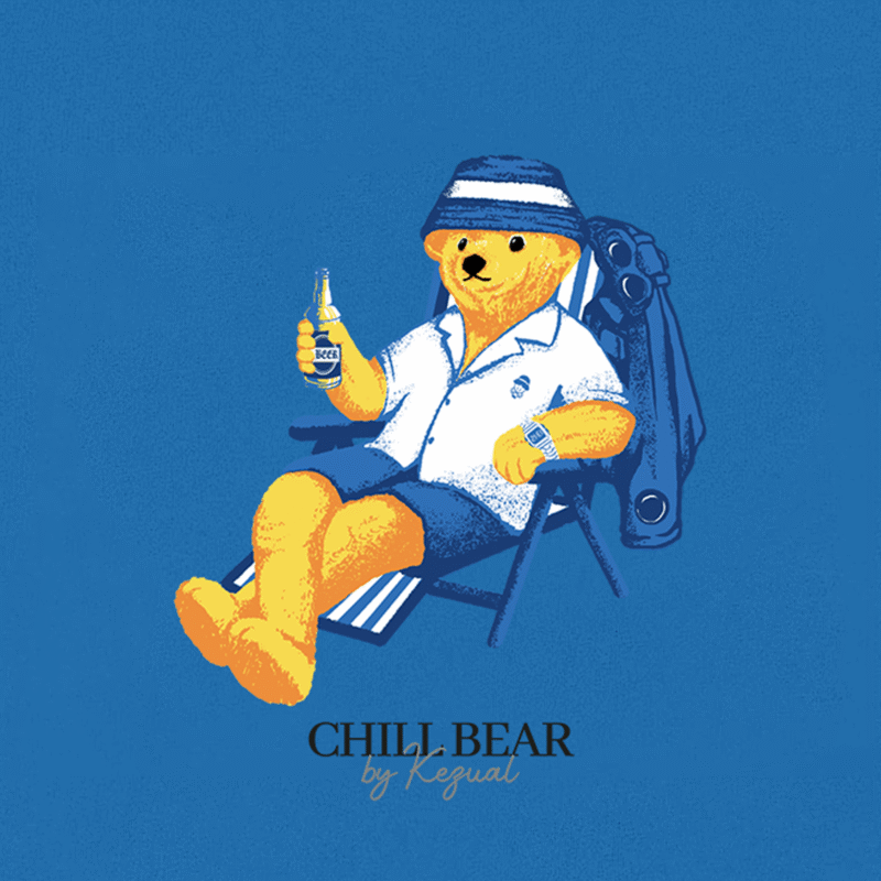 Chill Bear majica plava-13