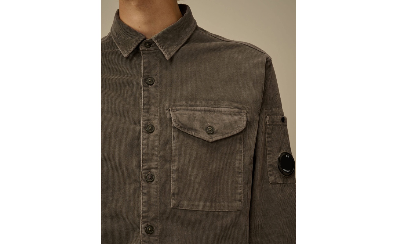 CP Company Corduroy lens košulja siva