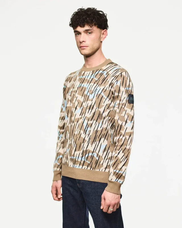 Weekend Offender Difranco Camo džemper tobacco