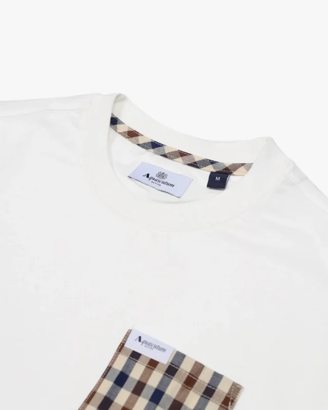 Aquascutum Iconic Pocket majica bela