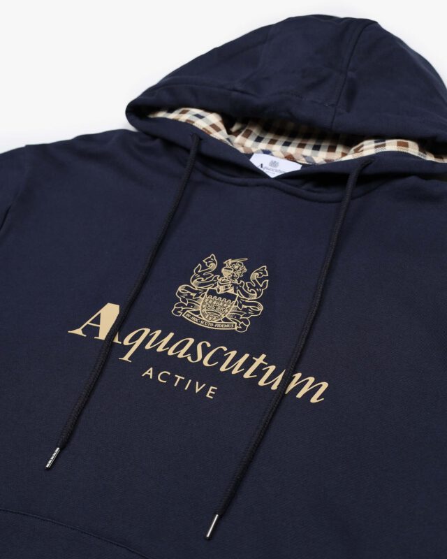 Aquascutum Big Logo duks sa kapuljačom teget-2