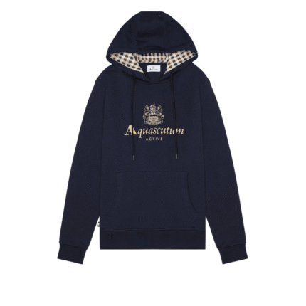 Aquascutum Big Logo duks sa kapuljačom teget-t