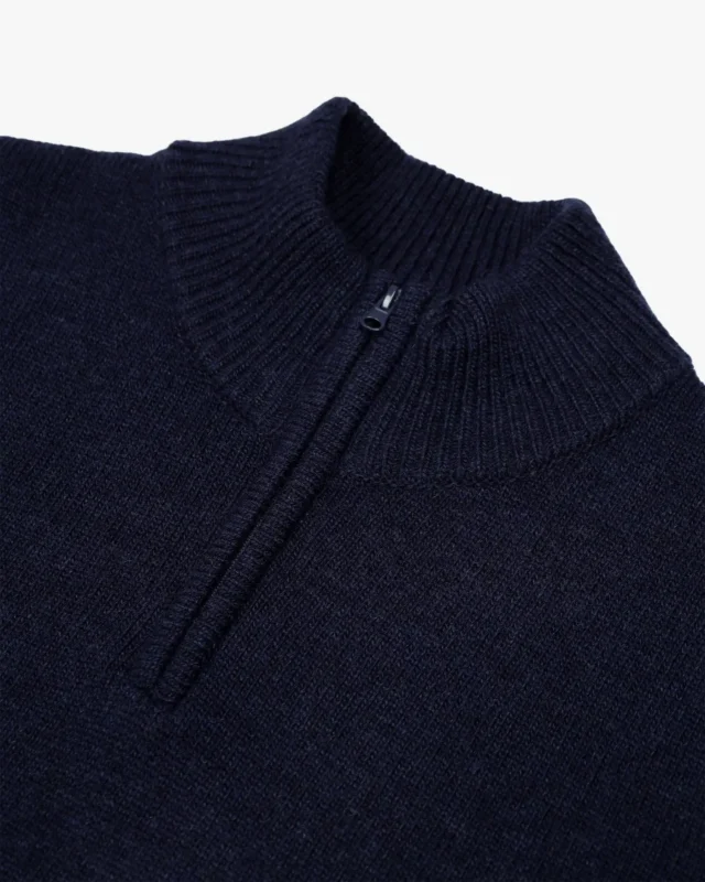 Aquascutum Lambswool 1 4 zip džemper teget-2