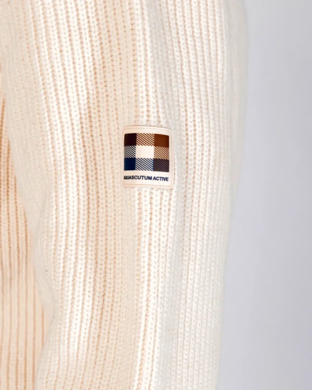 Aquascutum Lambswool Full Zip džemper old white-2